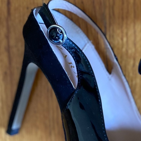 Zara black patent/faux suede slingback heels, Size: 7 - Picture 3 of 8